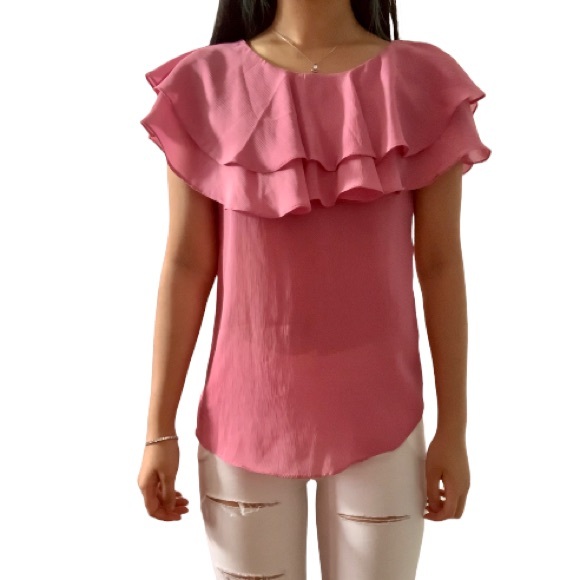 Pink Ruffled Blouse - Picture 2 of 6